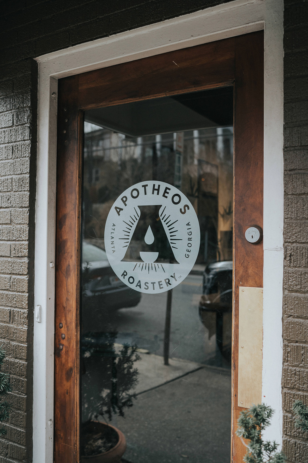 Apotheos Coffee Roastery branding cafe interior design