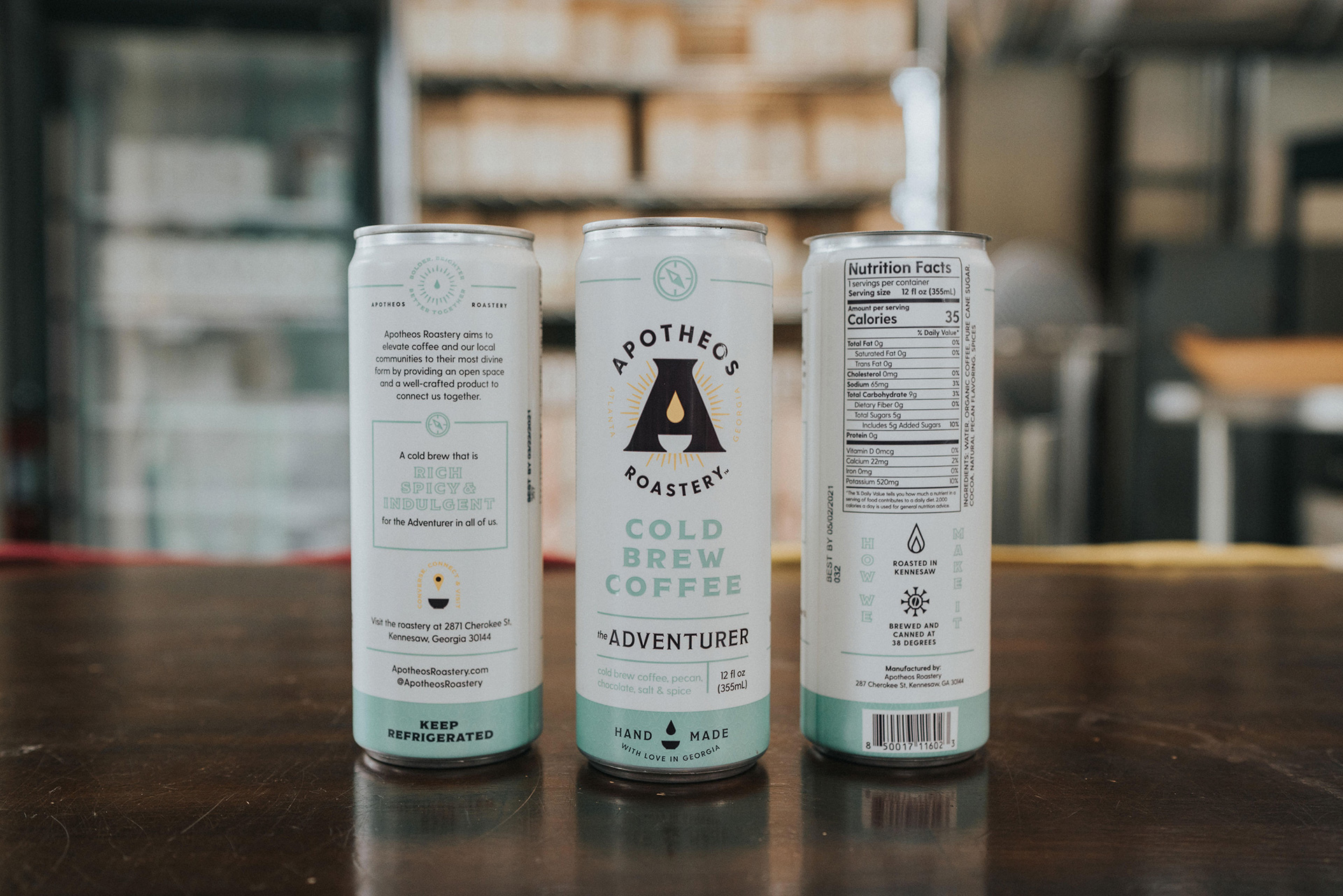 Cold brew coffee packaging design for Apotheos