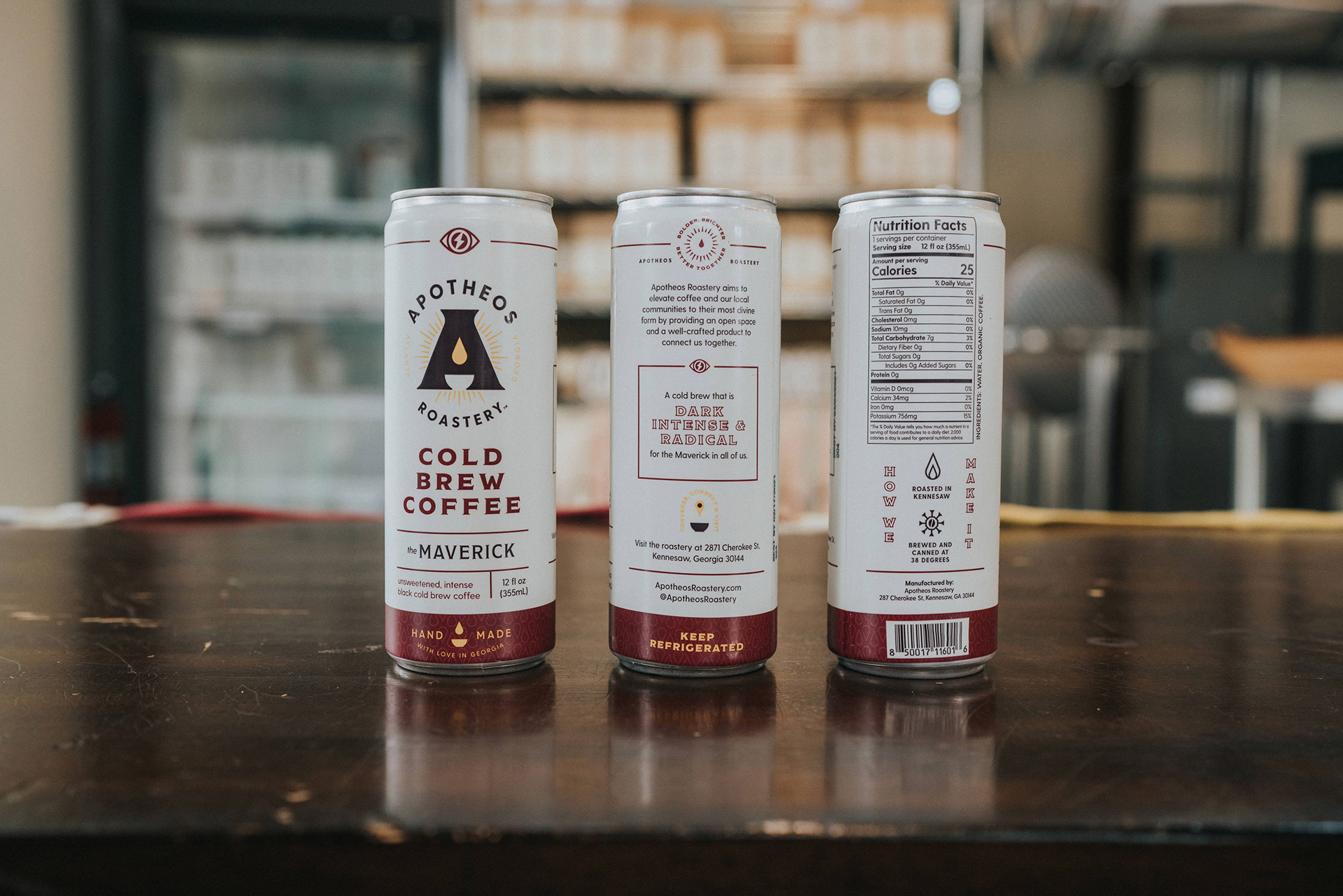 Cold brew coffee packaging design for Apotheos